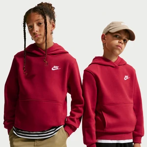 Bluza z kapturem dla dużych dzieci Nike Club Fleece - Czerwony