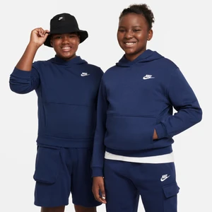 Bluza z kapturem dla dużych dzieci Nike Club Fleece (szersze rozmiary) - Niebieski