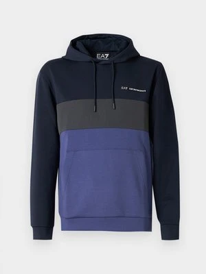 Bluza z kapturem EA7 Emporio Armani niebieski