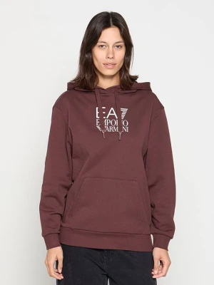 Bluza z kapturem EA7 Emporio Armani bordowy