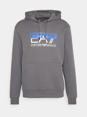 Bluza z kapturem EA7 Emporio Armani ciemnoszary