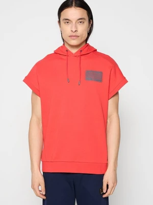 Bluza z kapturem EA7 Emporio Armani czerwony
