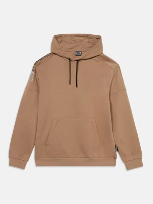 Bluza z kapturem EA7 Emporio Armani jasnobrązowy