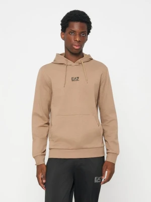 Bluza z kapturem EA7 Emporio Armani jasnobrązowy