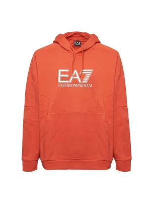 Bluza z kapturem EA7 Emporio Armani koralowy