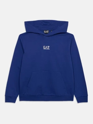 Bluza z kapturem EA7 Emporio Armani niebieski