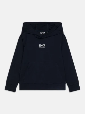 Bluza z kapturem EA7 Emporio Armani niebieski