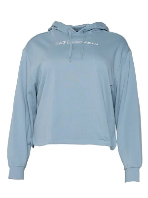 Bluza z kapturem EA7 Emporio Armani niebieski