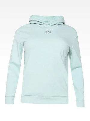 Bluza z kapturem EA7 Emporio Armani niebieski