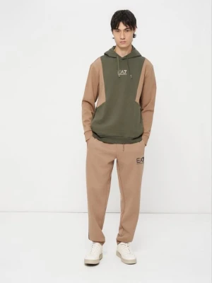 Bluza z kapturem EA7 Emporio Armani oliwkowy