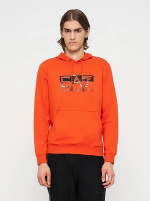 Bluza z kapturem EA7 Emporio Armani pomarańczowy