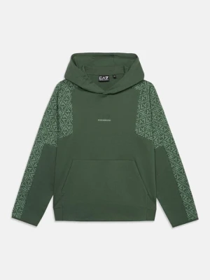 Bluza z kapturem EA7 Emporio Armani zielony