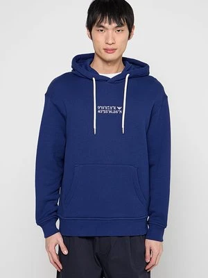Bluza z kapturem Emporio Armani niebieski