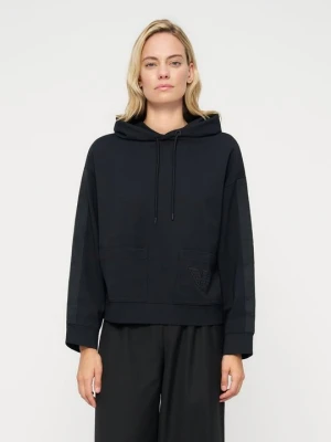 Bluza z kapturem Emporio Armani niebieski