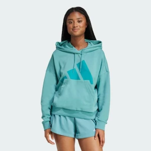 Bluza z kapturem Essentials Big Logo French Terry Loose Adidas Powder Teal