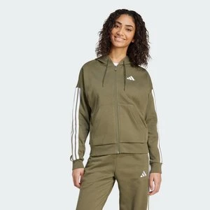 Bluza z kapturem Essentials z polaru z 3 paskami i suwakiem na całej długości Adidas