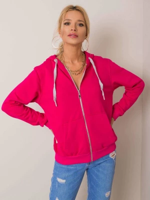 Bluza z kapturem fuksjowy casual sportowy kaptur rękaw długi troczki kieszenie suwak Basic feel good