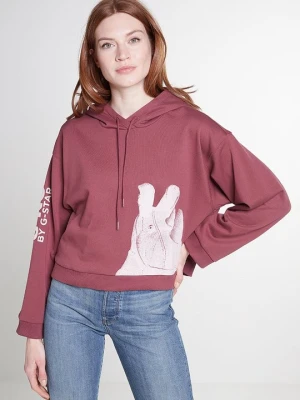 Bluza z kapturem G-Star jagodowy