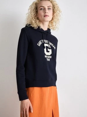 Bluza z kapturem Gant granatowy