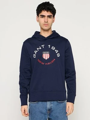 Bluza z kapturem Gant szafirowy