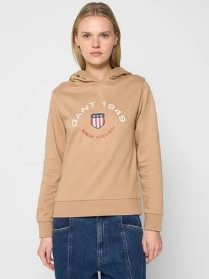 Bluza z kapturem Gant beżowy
