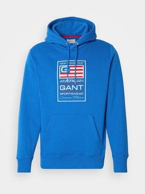 Bluza z kapturem Gant niebieski