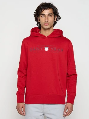 Bluza z kapturem Gant czerwony