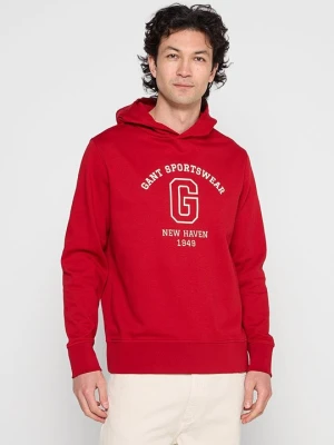 Bluza z kapturem Gant czerwony