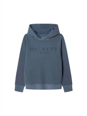 Bluza z kapturem Hackett London niebieski denim