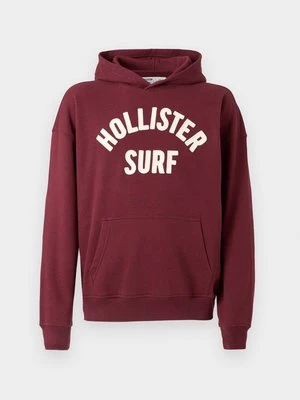 Bluza z kapturem Hollister Co. ciemnoczerwony