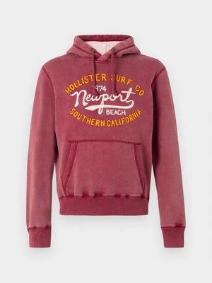 Bluza z kapturem Hollister Co. ciemnoczerwony