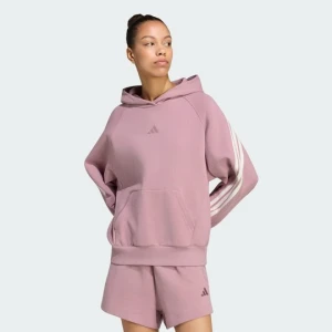 BLUZA Z KAPTUREM I 3 PASKAMI ADIDAS KIT fioletowy