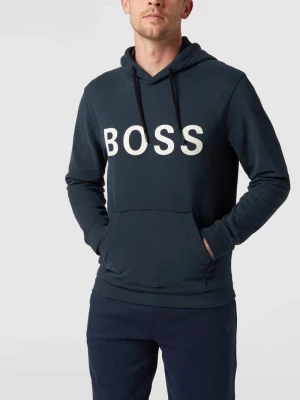 Bluza z kapturem i aplikacją z logo Boss Orange