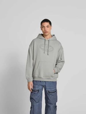 Bluza z kapturem i detalem z logo Diesel Jasnoszary