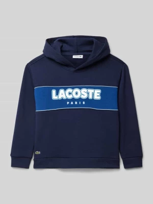 Bluza z kapturem i detalem z logo Lacoste