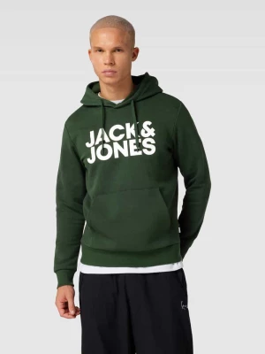 Bluza z kapturem i detalem z logo model ‘ECORP’ jack & jones