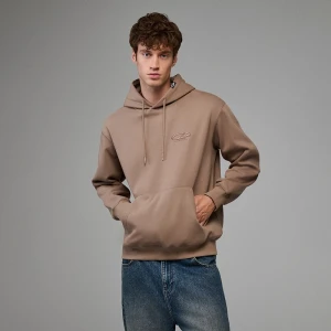 Bluza z kapturem i haftem z przodu jasnobrązowa House