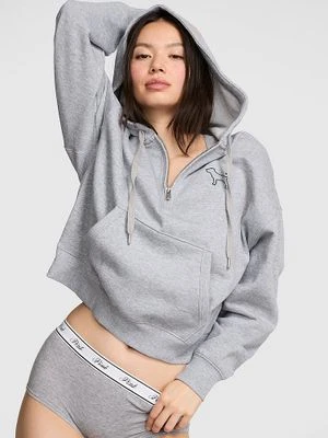 Bluza z kapturem i krótkim zamkiem Campus Fleece Victoria's Secret Szary