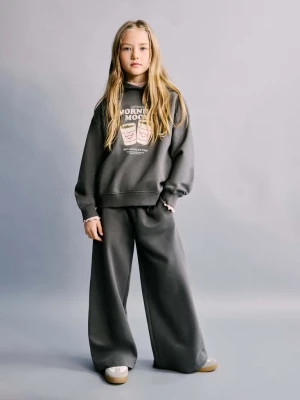 Bluza z kapturem i nadrukiem antracytowy - Dzieci - lata - MANGO KIDS