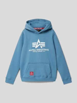 Bluza z kapturem i nadrukiem z logo model ‘Basic’ alpha industries