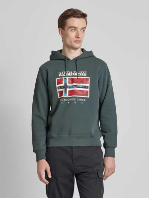 Bluza z kapturem i nadrukiem z logo model ‘BIG FLAG’ Napapijri