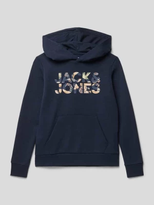 Bluza z kapturem i nadrukiem z logo model ‘JEFF’ jack & jones