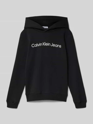 Bluza z kapturem i nadrukiem z logo model ‘SWIRL’ Calvin Klein Jeans