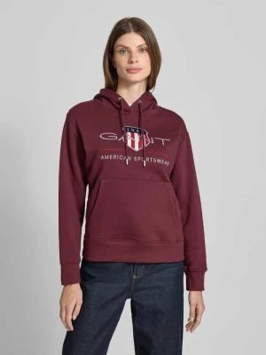 Bluza z kapturem i wyhaftowanym logo Gant