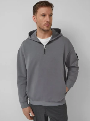 Bluza z kapturem i zamkiem błyskawicznym o luźnym kroju s.Oliver szary