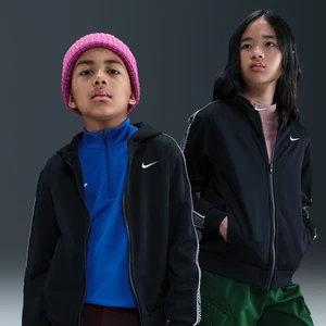 Bluza z kapturem i zamkiem na całej długości dla dużych dzieci Dri-FIT Nike Club - Czerń