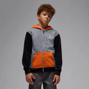 Bluza z kapturem i zamkiem na całej długości dla dużych dzieci Jordan Brooklyn Fleece - Czerń