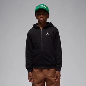 Bluza z kapturem i zamkiem na całej długości dla dużych dzieci Jordan Brooklyn Fleece - Czerń