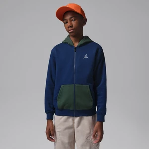 Bluza z kapturem i zamkiem na całej długości dla dużych dzieci Jordan Brooklyn Fleece - Niebieski