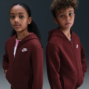Bluza z kapturem i zamkiem na całej długości dla dużych dzieci Nike Club Fleece - Czerwony